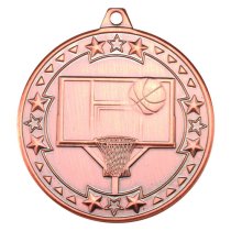 Basketball Tri Star Medal | Bronze | 50mm
