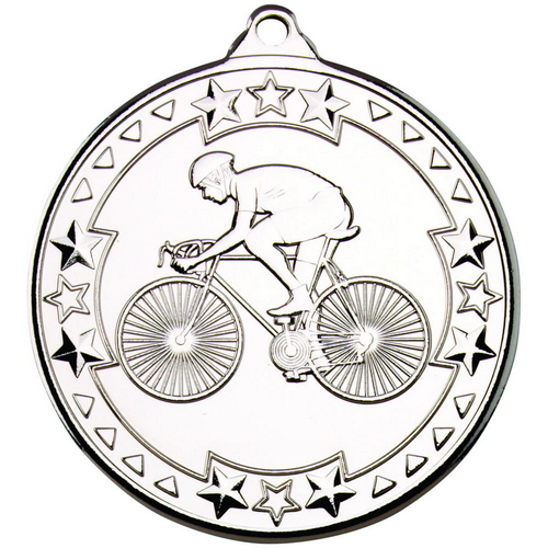 Cycling Tri Star Medal | Silver | 50mm