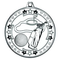 Golf Tri Star Medal | Silver | 50mm