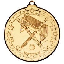 Hockey Tri Star Medal | Gold | 50mm