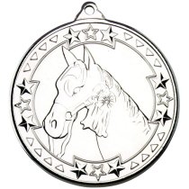 Horse Tri Star Medal | Silver | 50mm