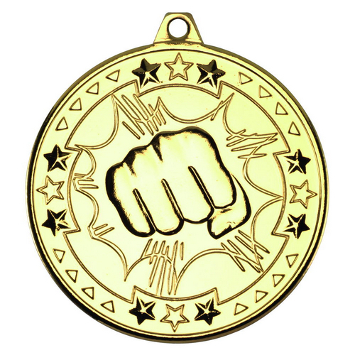 Martial Arts Tri Star Medal | Gold | 50mm