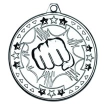 Martial Arts Tri Star Medal | Silver | 50mm