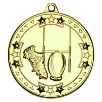 Rugby Tri Star Medal | Gold | 50mm