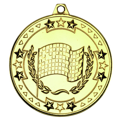 Motor Sport Tri Star Medal | Gold | 50mm