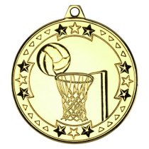 Netball Tri Star Medal | Gold | 50mm