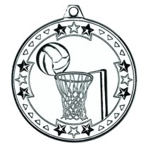 Netball Tri Star Medal | Silver | 50mm