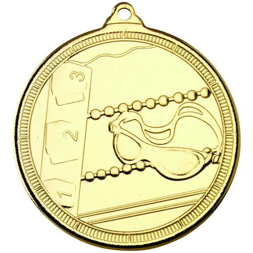 Swimming 'Multi Line' Medal | Gold | 50mm