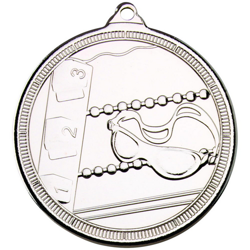 Swimming 'Multi Line' Medal | Silver | 50mm