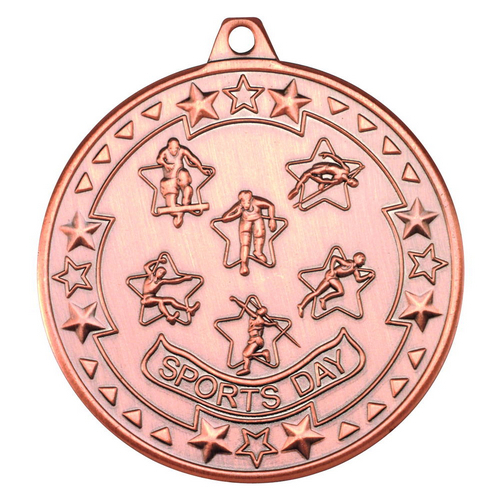 Sports Day Tri Star Medal | Bronze | 50mm