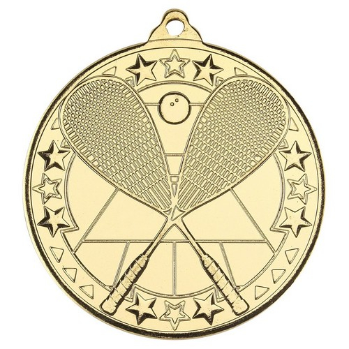 Squash Tri Star Medal | Gold | 50mm