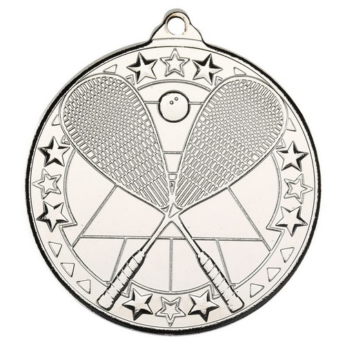 Squash Tri Star Medal | Silver | 50mm