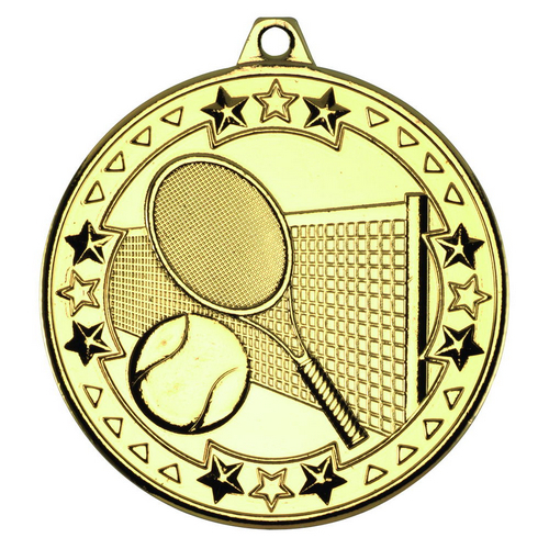 Tennis Tri Star Medal | Gold | 50mm