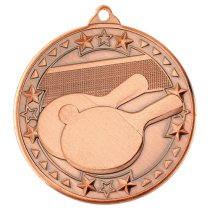 Table Tennis Tri Star Medal | Bronze | 50mm