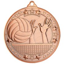 Volleyball Tri Star Medal | Bronze | 50mm