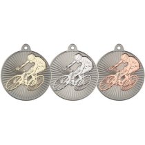 Cycling Two Colour Medal | Matt Silver & Bronze | 50mm