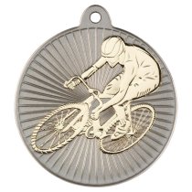 Cycling Two Colour Medal | Matt Silver & Gold | 50mm