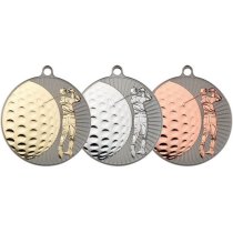 Golf Two Colour Medal | Matt Silver & Bronze - 2.75In | 70mm