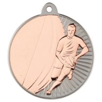 Rugby Two Colour Medal | Matt Silver & Bronze | 50mm