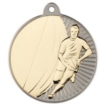 Rugby Two Colour Medal | Matt Silver & Gold | 50mm