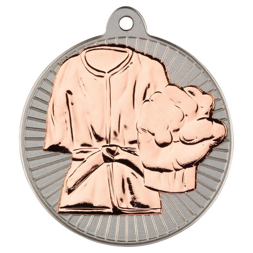 Martial Arts Two Colour Medal | Matt Silver & Bronze | 50mm