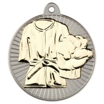 Martial Arts Two Colour Medal | Matt Silver & Gold | 50mm