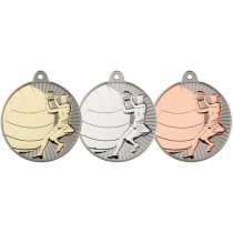 Netball Two Colour Medal | Matt Silver & Silver | 50mm