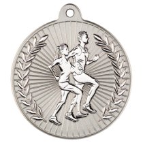 Running Two Colour Medal | Matt Silver & Silver | 50mm