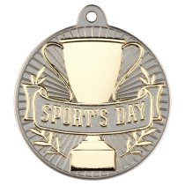 Sports Day Two Colour Medal | Matt Silver & Gold | 50mm