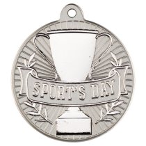 Sports Day Two Colour Medal | Matt Silver & Silver | 50mm