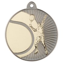 Tennis Two Colour Medal | Matt Silver & Gold | 50mm