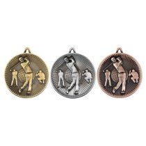 Golf Deluxe Medal | Antique Gold | 60mm