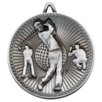 Golf Deluxe Medal | Antique Silver | 60mm