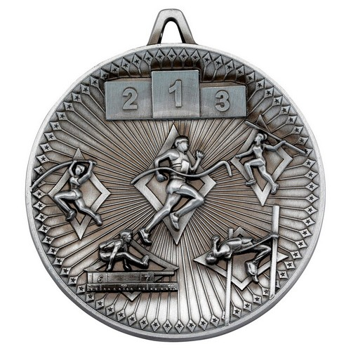 Athletics Deluxe Medal | Antique Silver | 60mm