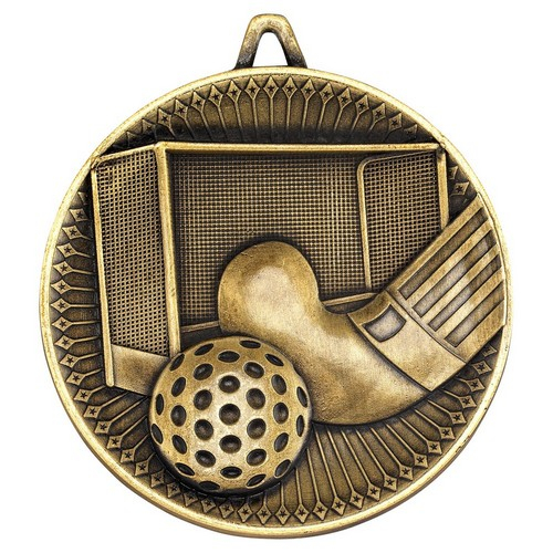 Hockey Deluxe Medal | Antique Gold | 60mm