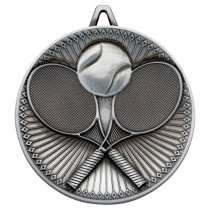 Tennis Deluxe Medal | Antique Silver | 60mm