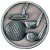 Golf Clubs Medallion | Antique Silver | 70mm - MP302AS