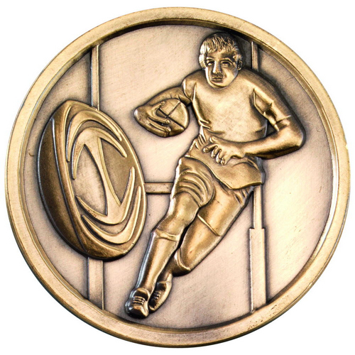 Rugby Medallion | Antique Gold | 70mm