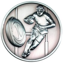 Rugby Medallion | Antique Silver | 70mm