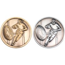 Rugby Medallion | Antique Silver | 70mm