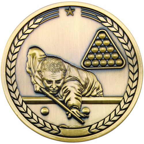 Pool/Snooker Medallion | Antique Gold | 70mm