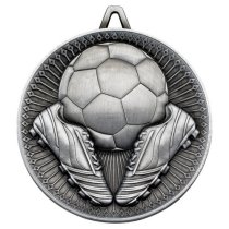 Football Deluxe Medal | Antique Silver | 60mm