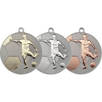 Football Two Colour Medal | Matt Silver & Bronze | 70mm