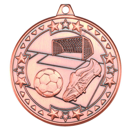 Football Tri Star Medal | Bronze | 50mm