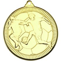 Football 'Multi Line' Medal | Gold | 50mm