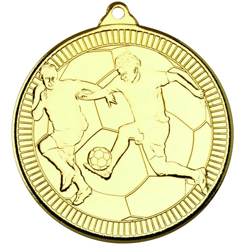 Football 'Multi Line' Medal | Gold | 50mm