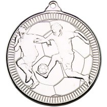 Football 'Multi Line' Medal | Silver | 50mm