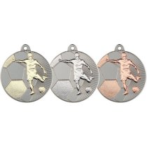 Football Two Colour Medal | Matt Silver & Bronze | 50mm