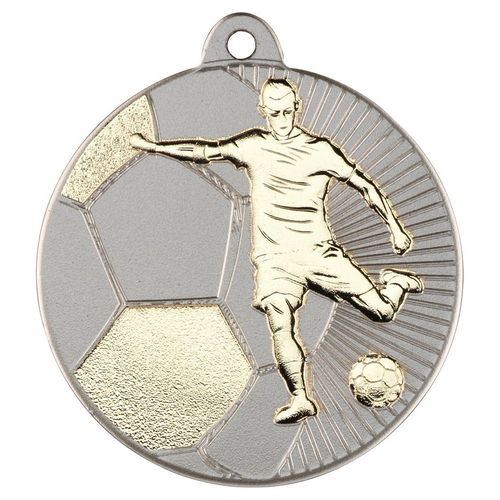 Football Two Colour Medal | Matt Silver & Gold | 50mm