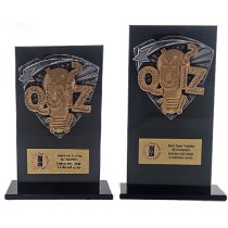 Jet Glass Shield Quiz Trophy | 160mm | G25